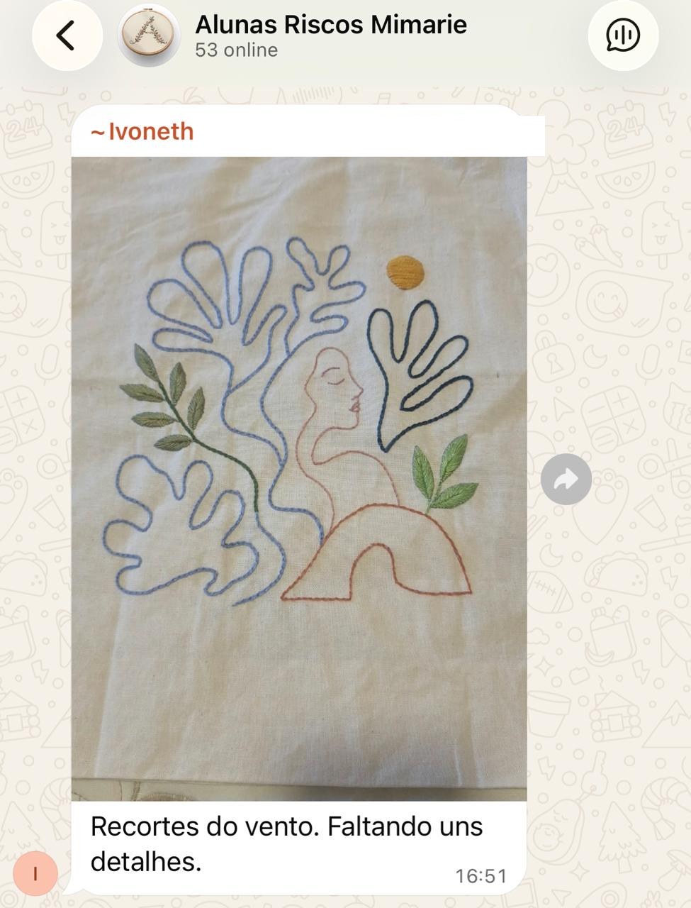 Ivoneth: bordado “Recortes do vento”, faltando uns detalhes