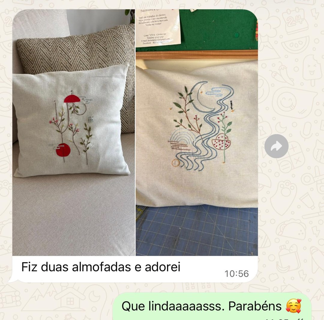 Aluna: fez duas almofadas e adorou